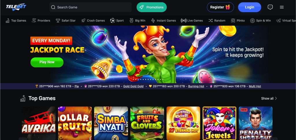Telebet Homepage Image