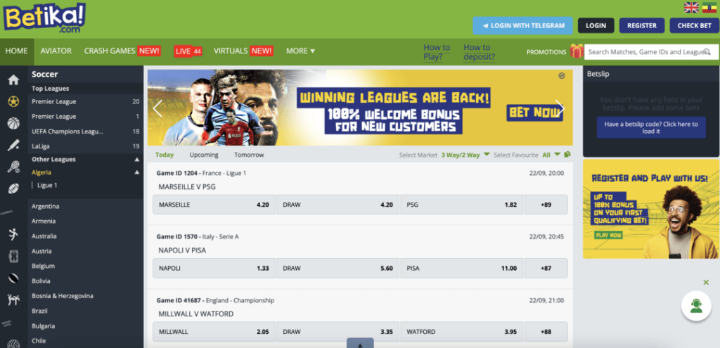 Betika Homepage Image