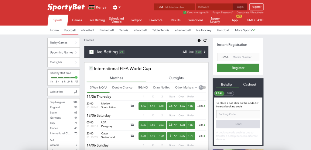 SportyBet Betting Odds Image