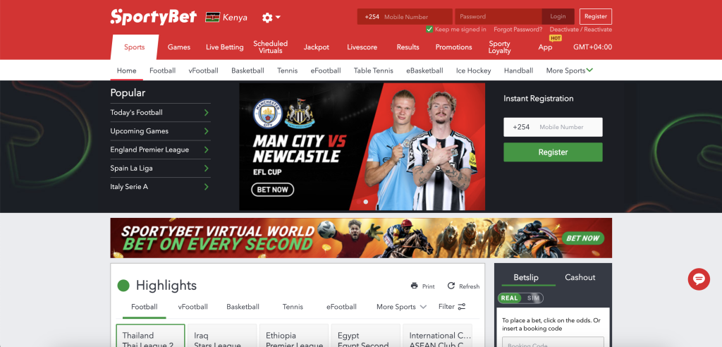 SportyBet Betting Website Image